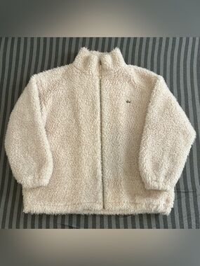 RARE! Lacoste Women's / Unisex Oversized Sherpa Fleece Full-Zip Jacket Sz XXL